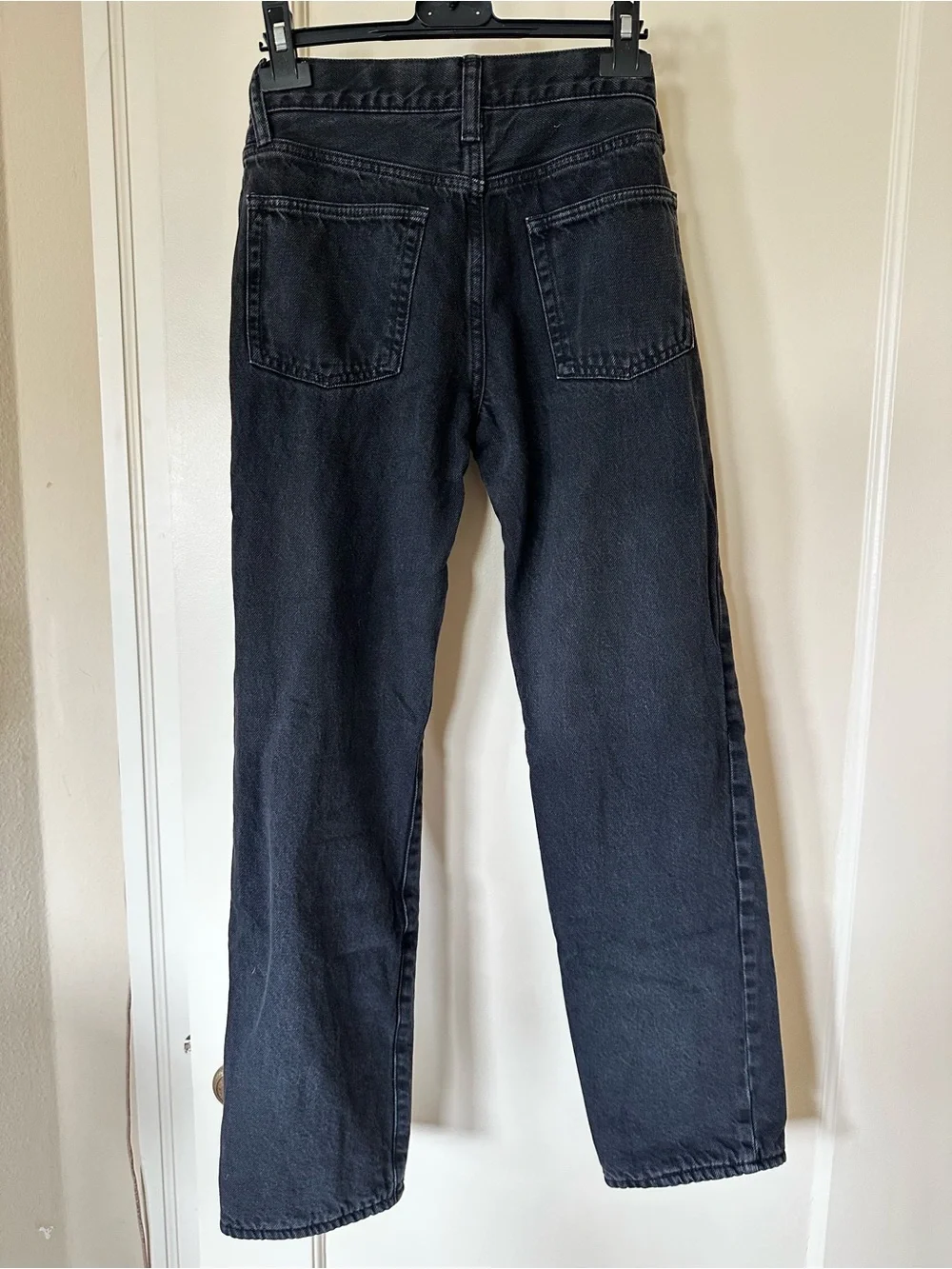 GAP kids Straight Jeans in Charcoal Black with blue flannel lining
